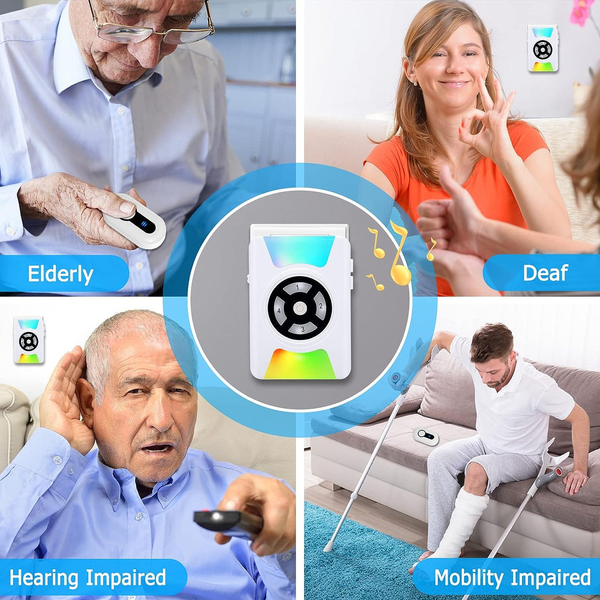 CallTou Door Chime Wireless Doorbell Chime With Colorful LED Flash