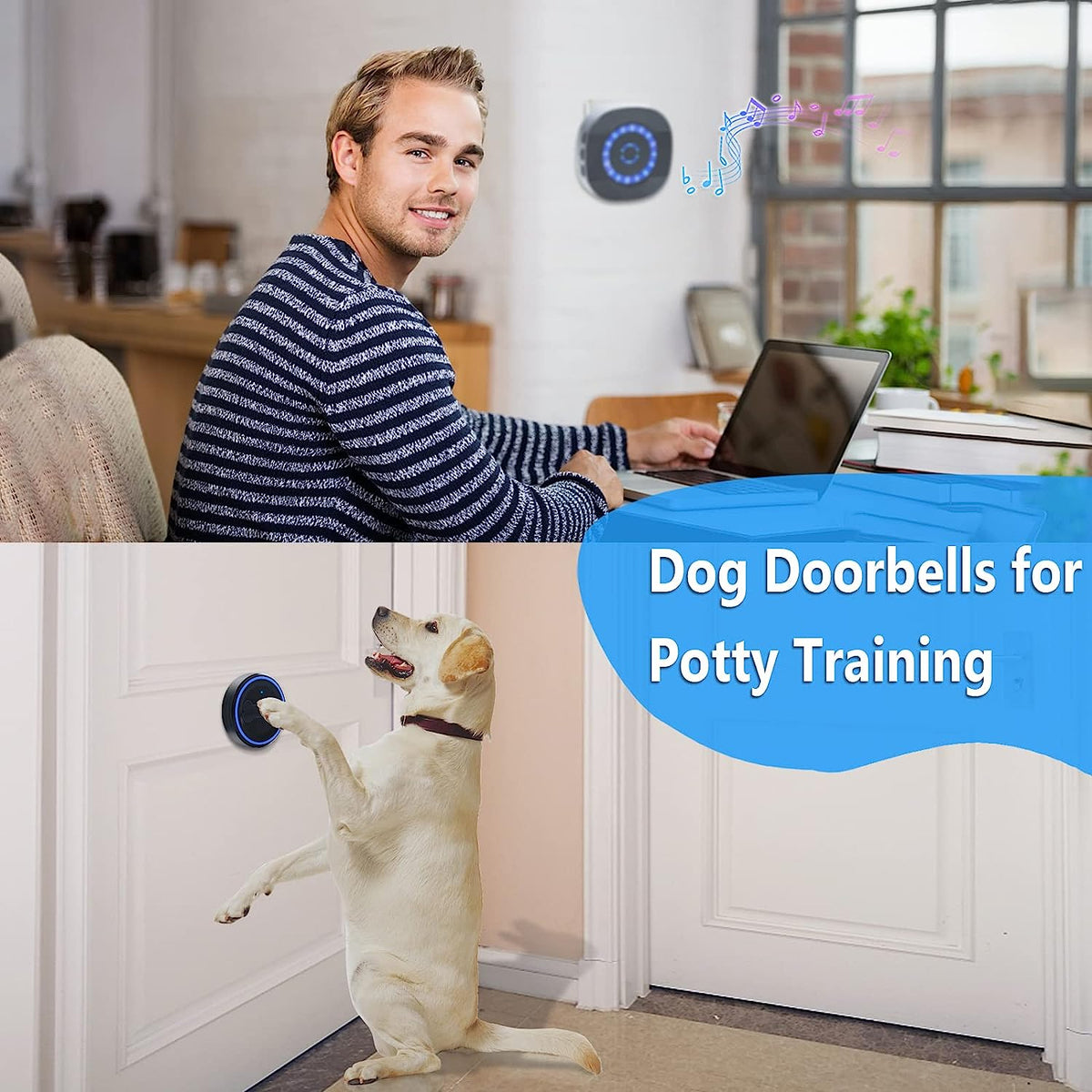 CallTou Wireless Dog Door Bell for Dog Doggie Potty Training CallToU