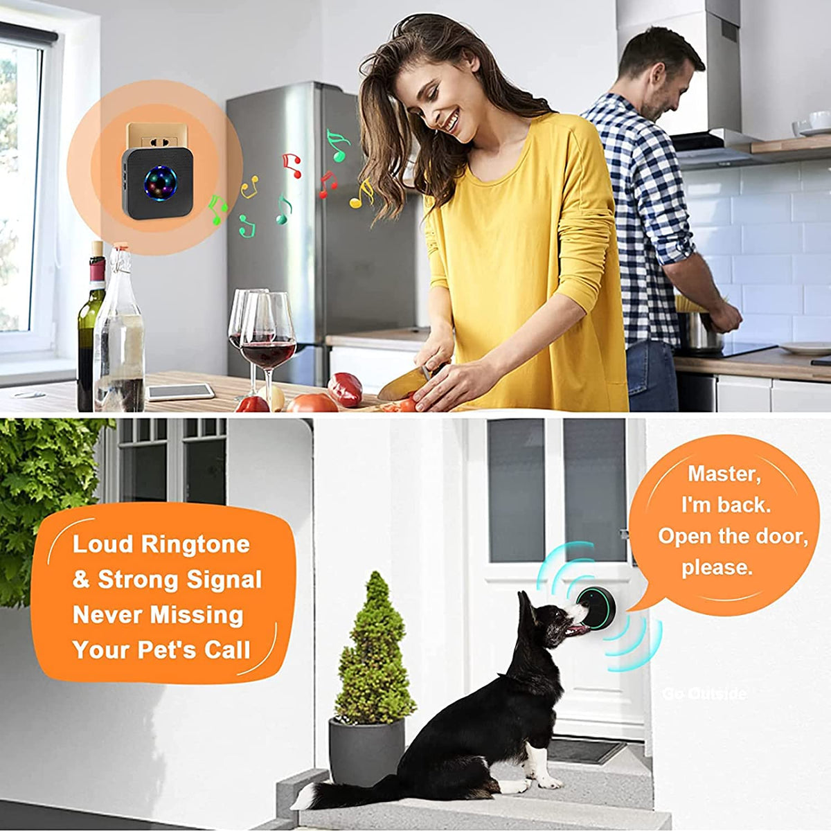 CallToU Dog Door Bell Smart Doggy Doorbell for Potty Training