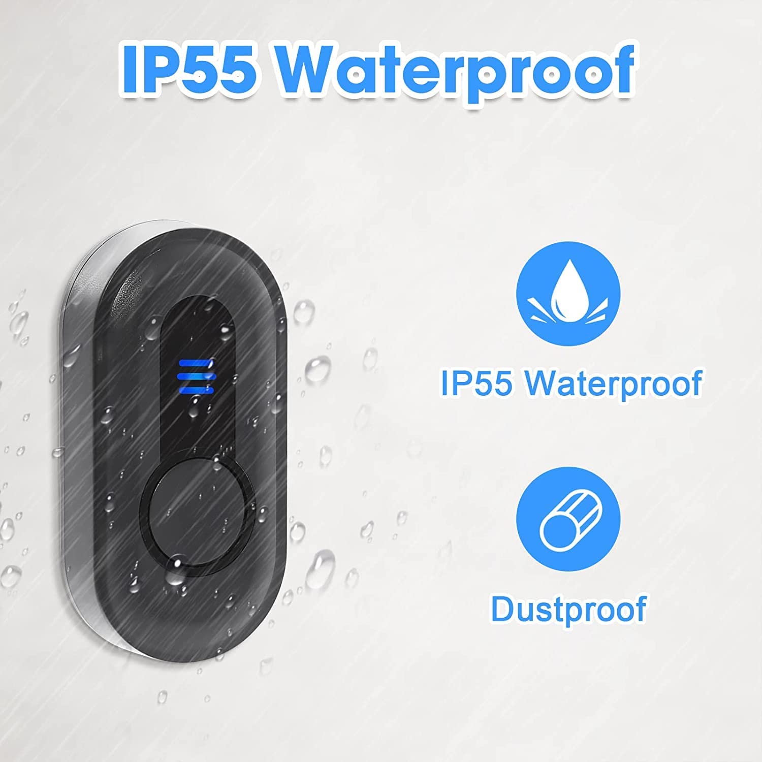 Wireless Waterproof Doorbell for Hearing Impaired - CallToU 1000FT Ran Wireless Waterproof Doorbell for Hearing Impaired - CallToU 1000FT Ran