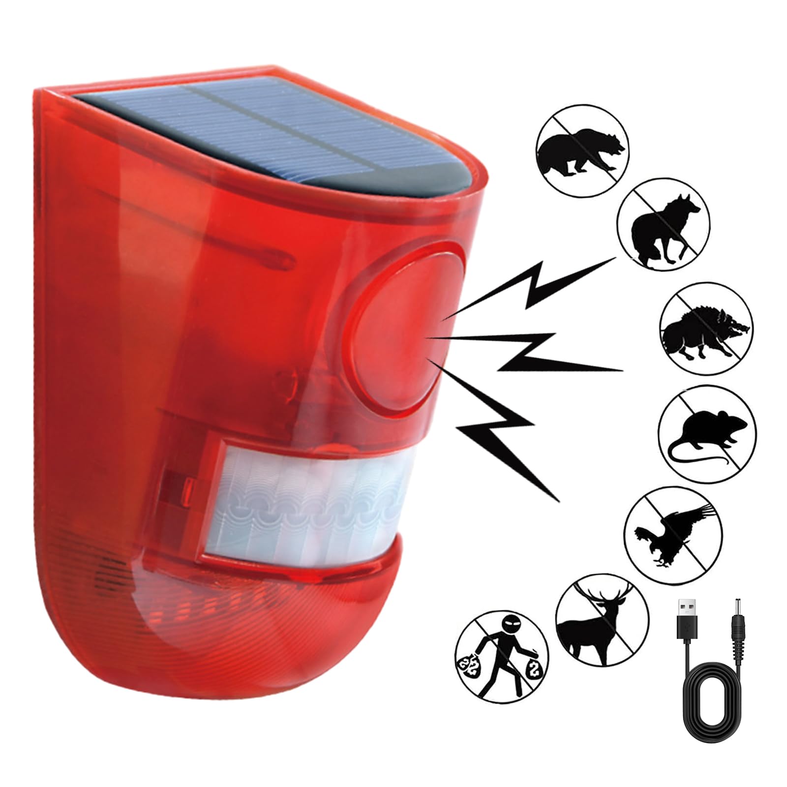 CallToU Solar Strobe Light with Motion Sensor Security Alarm