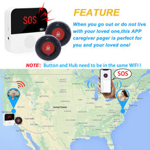 CallToU Tuya WiFi Smart Wireless Caregiver Pager Call Button System（Need to Be Paired with CallToU Transmitter to Work）（复制） CallToU