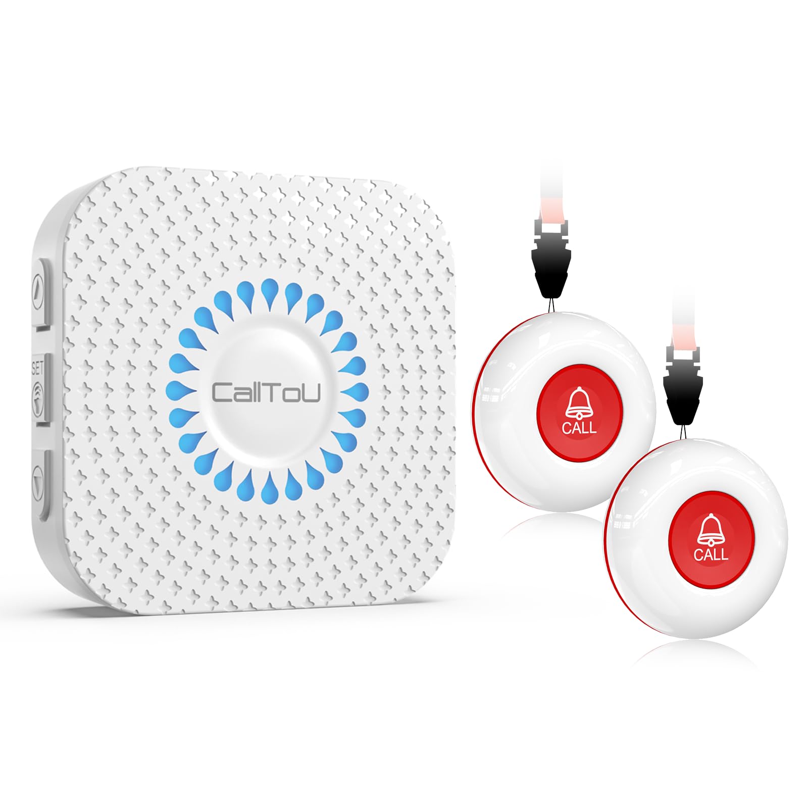 SanJie WiFi Caregiver Pager,Call Button For Elderly With App No Monthly Fee,Panic Alarm For