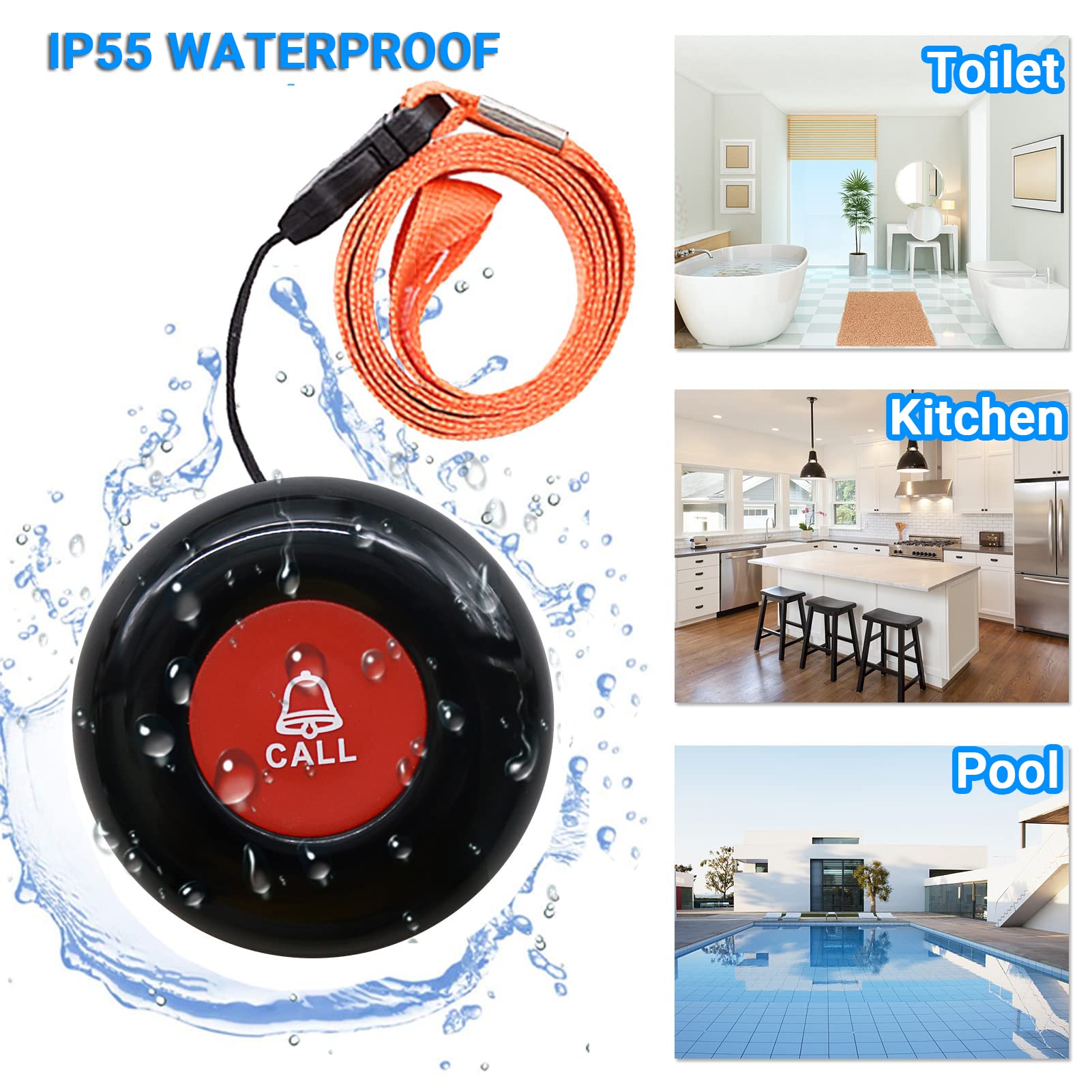Wireless Call Buttons For Caregivers - 500+ Feet Range Waterproof Alert System