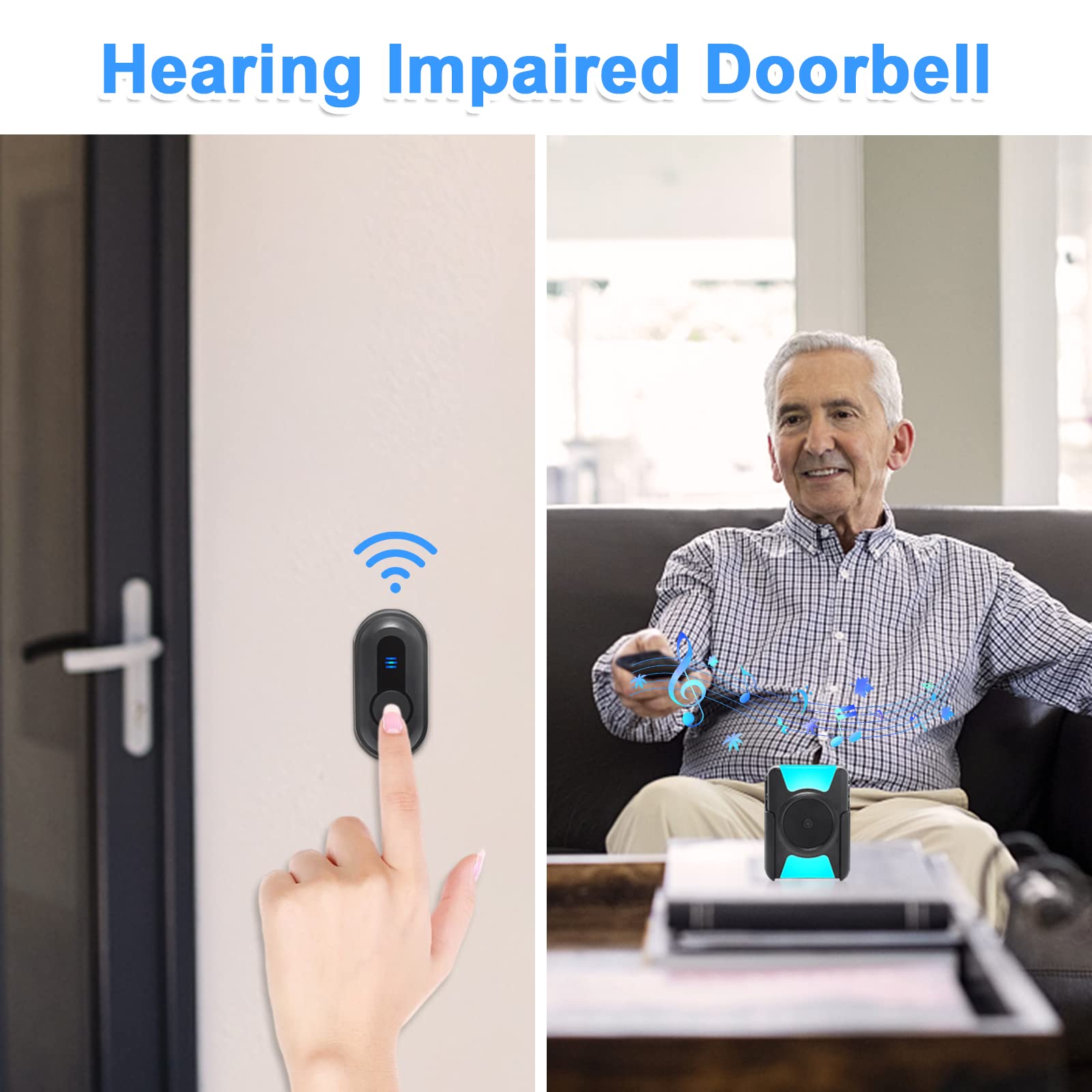 Lashing Doorbell for Deaf