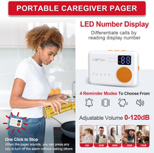CallToU Bed Alarm and Fall Prevention for Elderly/Dementia/Patients Wireless Caregiver Pager Motion Sensor Detector Alert Bed Alarm for Elderly Adults with Vibration Digital Display Low Battery Remind CallToU