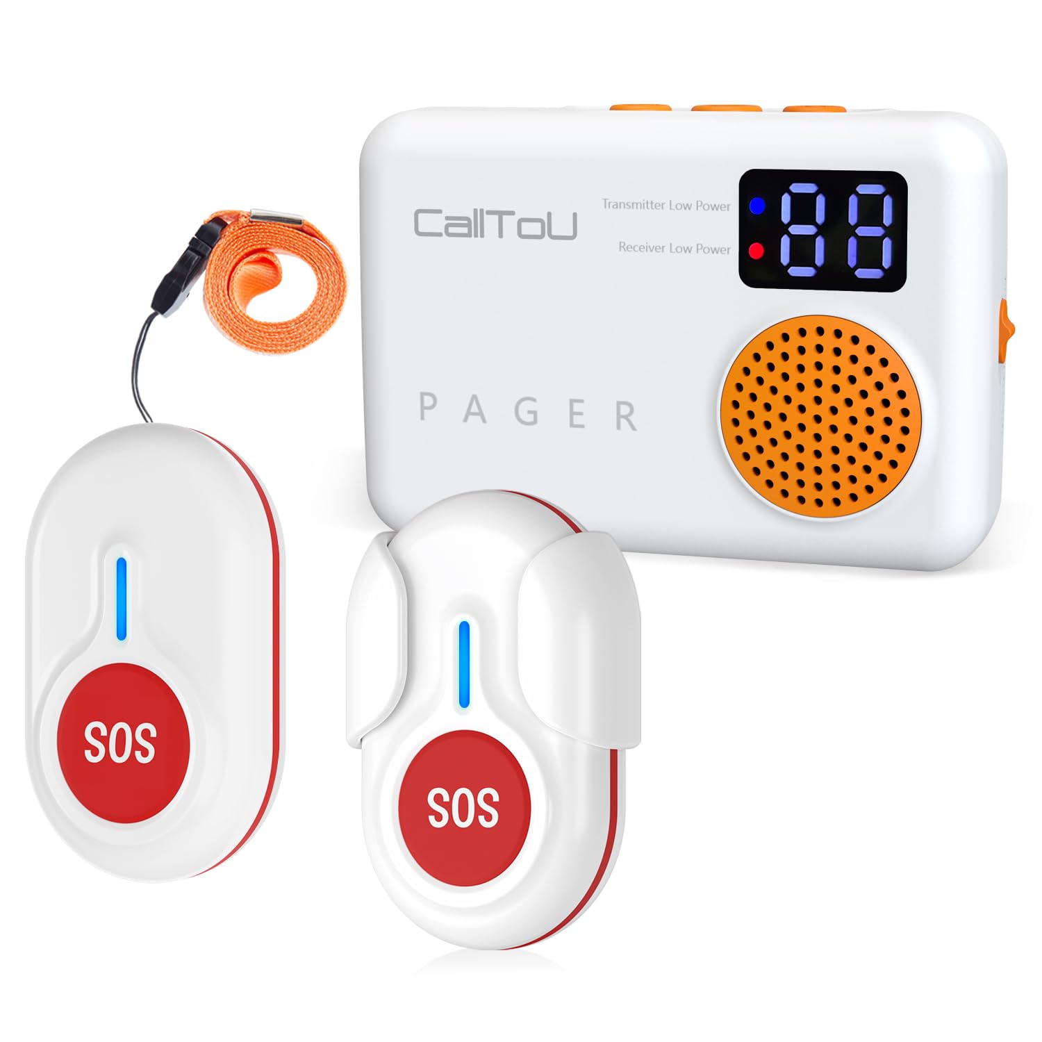 Calltou CallToU Caregiver Pager Wireless Call Button 1000FT for Elderly Monito