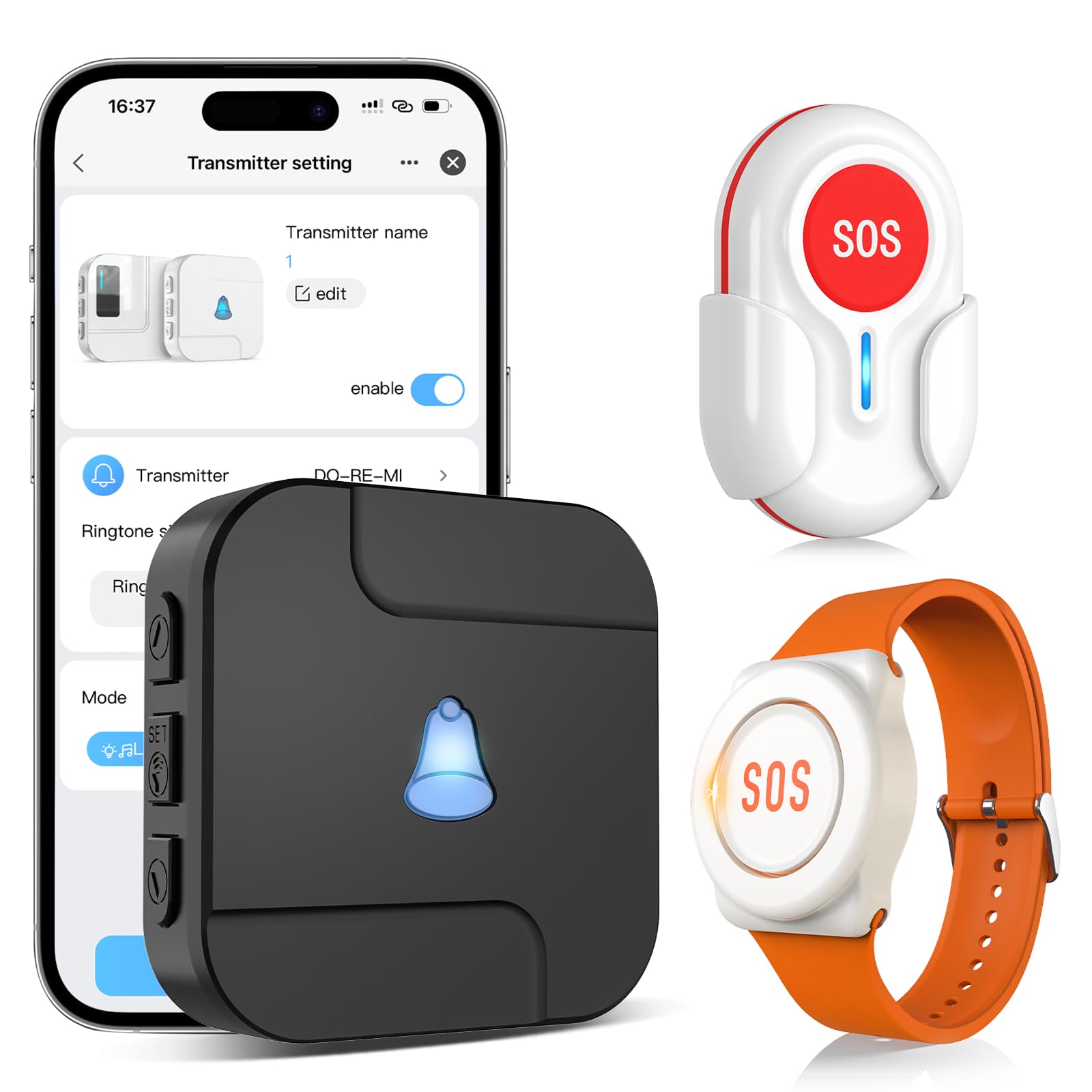 Calltou CallToU WiFi Wireless Caregiver Pager with APP Alerts 328ft Range 20 ...
