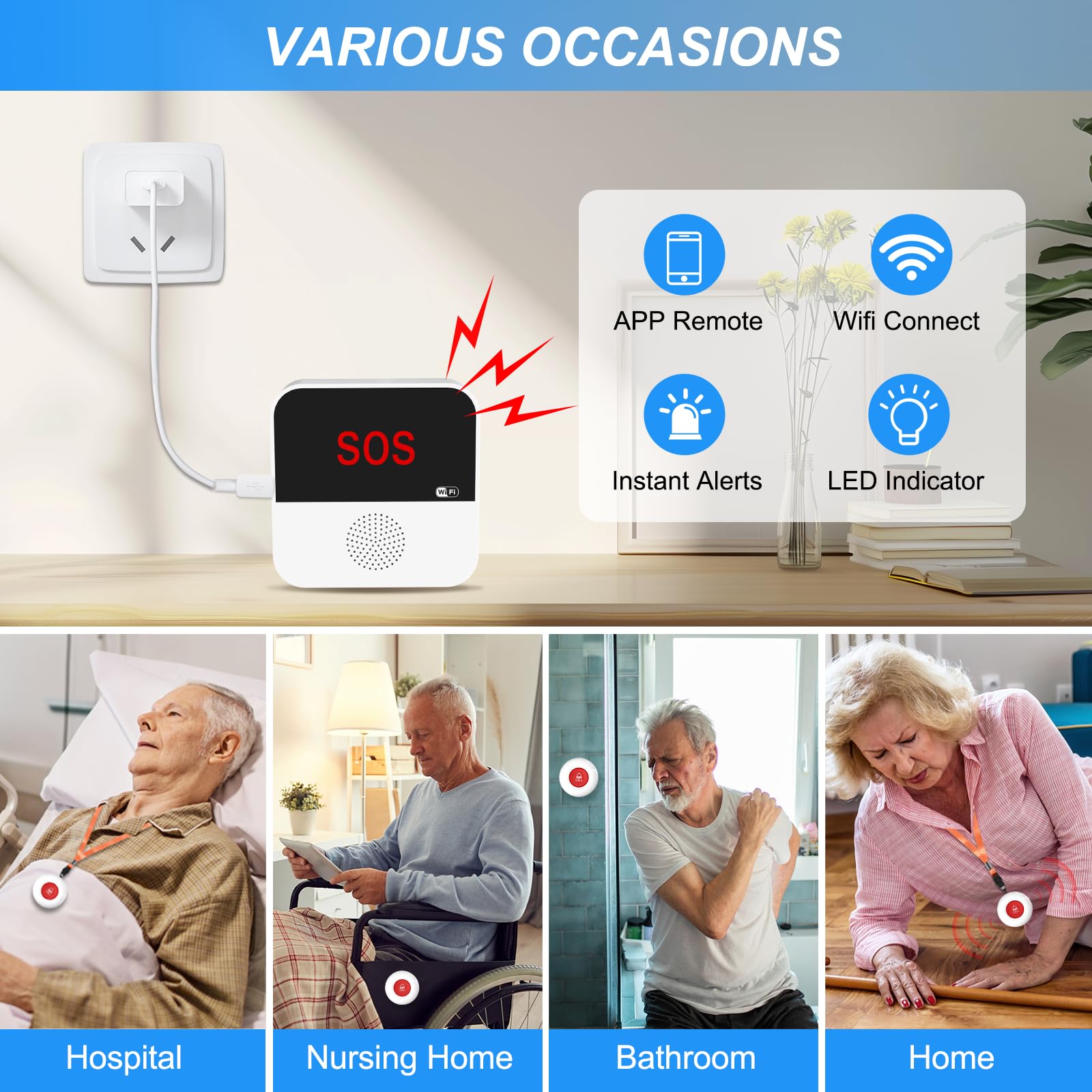 Calltou CallTou Smart WiFi Caregiver Pager: Instant Alerts Anywhere for ...