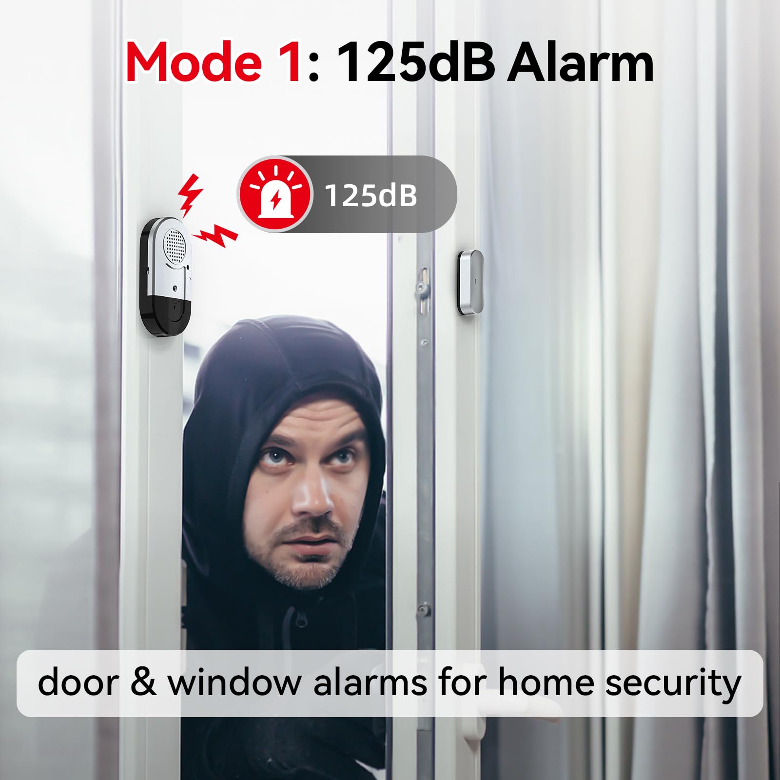 Door Window Alarm, 90DB Door Alarms for Kids Safety, Wireless Sensor Door Window Alarm, 90DB Door Alarms for Kids Safety, Wireless Sensor