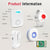 CallToU Caregiver Pager Wireless Call Buttons for Elderly Monitoring Portable Call Bell with 2 Panic Button and 1 USB Receiver,500ft Range Nurse Alert System for Home Care Seniors (FCC Certified) CallToU