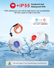 CallToU Wireless Caregiver Pager Smart IPX7 Waterproof Call Button Nurse Alert System Waterproof Call Bell