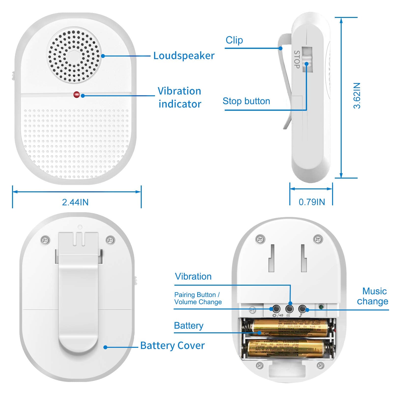 CallToU 2PCS Caregiver Buscapersonas para personas mayores Paciente  discapacitado Intercomunicador doméstico