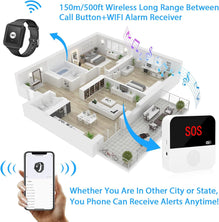 CallTou Caregiver Pager System Life Alert Systems for Seniors Emergency Call Button for Elderly Call Bell for Patients at Home 1 Alert Watch CallToU