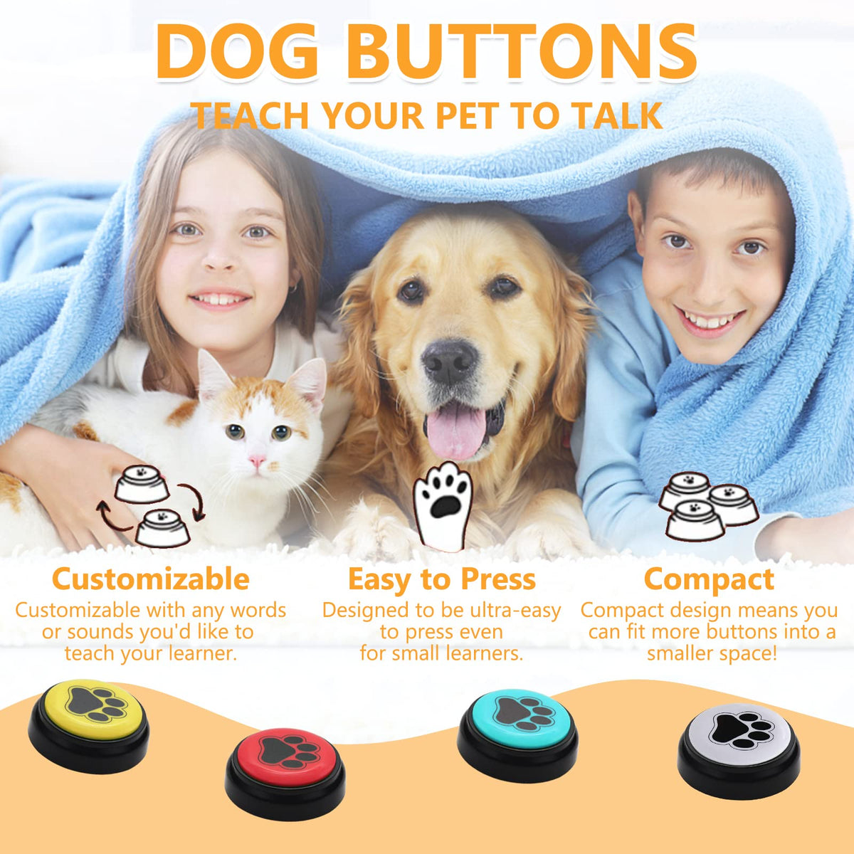 CallToU Dog Buttons for Communication Dogs Speech Training Buttons