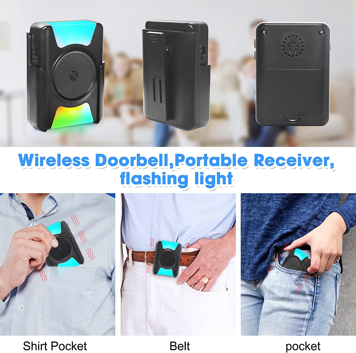 CallToU Portable Battery-powered Vibrating Receiver with Flashing LED