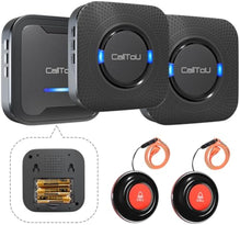 CallTou Never Yell Again! Get Instant Attention Anywhere Wireless Caregiver Pager for Elderly  Transmitters 2 Plug-in Receiver 1 Battery Portable Receiver