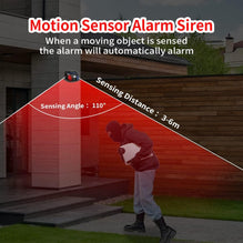 CallTou Solar Outdoor Motion Sensor Alarm 129db Sound Security Siren IP67 Waterproof and 4 Mode for Home,Farm,Barn,Villa,Yard(2 Pack) CallToU