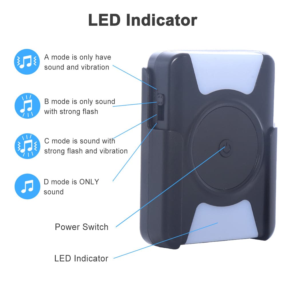 Timbre inalámbrico con luces LED vibratorias parpadeantes, timbres  inalámbricos para el hogar, kit de timbre con discapacidad auditiva,  funciona con