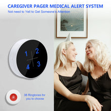 CallToU Caregiver Pager Medical Alert System,Nurse Alert Help Button for Home Elderly Patient Disabled Attention Pager 500+ Feet 1 Plugin Receiver 1 Waterproof Call Button CallToU