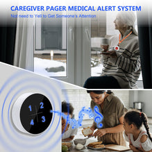 CallToU Caregiver Pager Medical Alert System,Nurse Alert Help Button for Home Elderly Patient Disabled Attention Pager 500+ Feet 1 Plugin Receiver 1 Waterproof Call Button CallToU