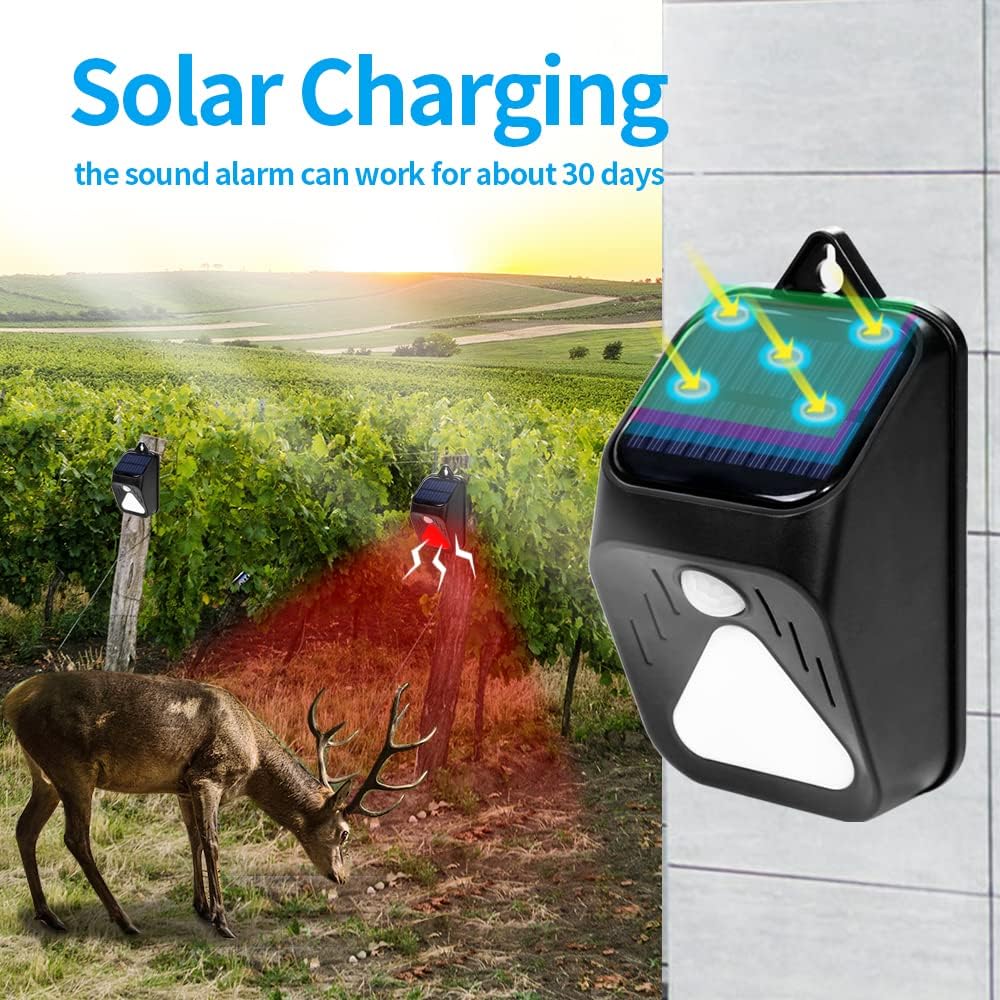 CallToU Solar Alarm Strobe Light,Motion Sensor Alarm Outdoor IP65 ...