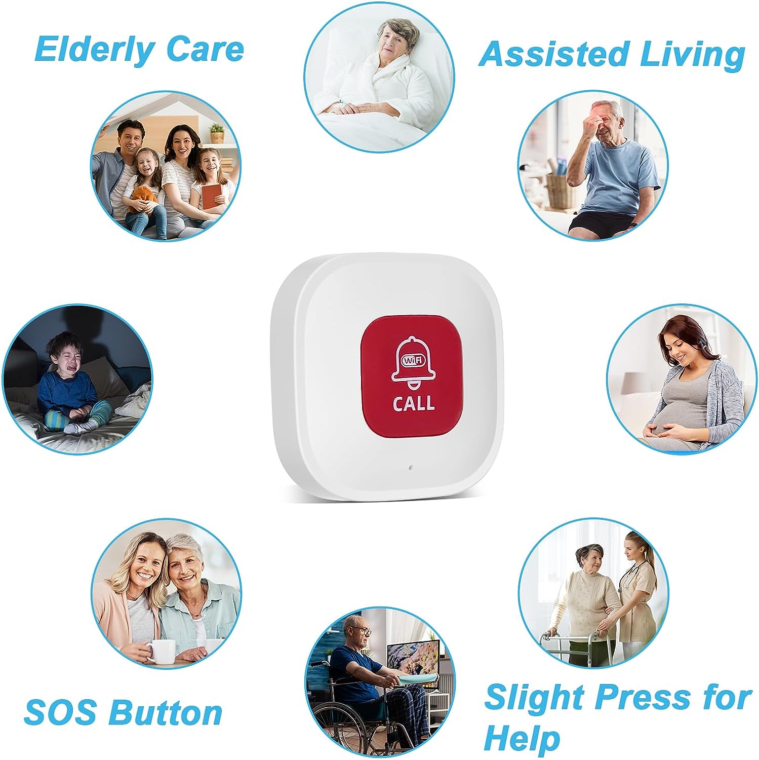 Calltou CallTou Wireless Caregiver Pager with SOS Button: No Monthly Fees for ...