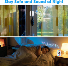 CallToU Door Chime,Wireless Door Sensor Portable Door Entry Chime with Vibrating Flashing Light CallToU