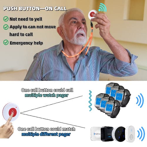 CallToU wireless smart watch pager emergency call button system