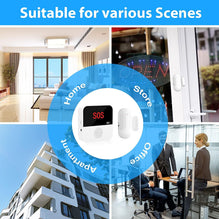 CallToU WiFi Smart Wireless Door Alarms for Dementia Patients/Elderly/Home Security/Kids Safety Caregiver Pager Door Chime with 3 Door Sensor 1 Receiver CallToU