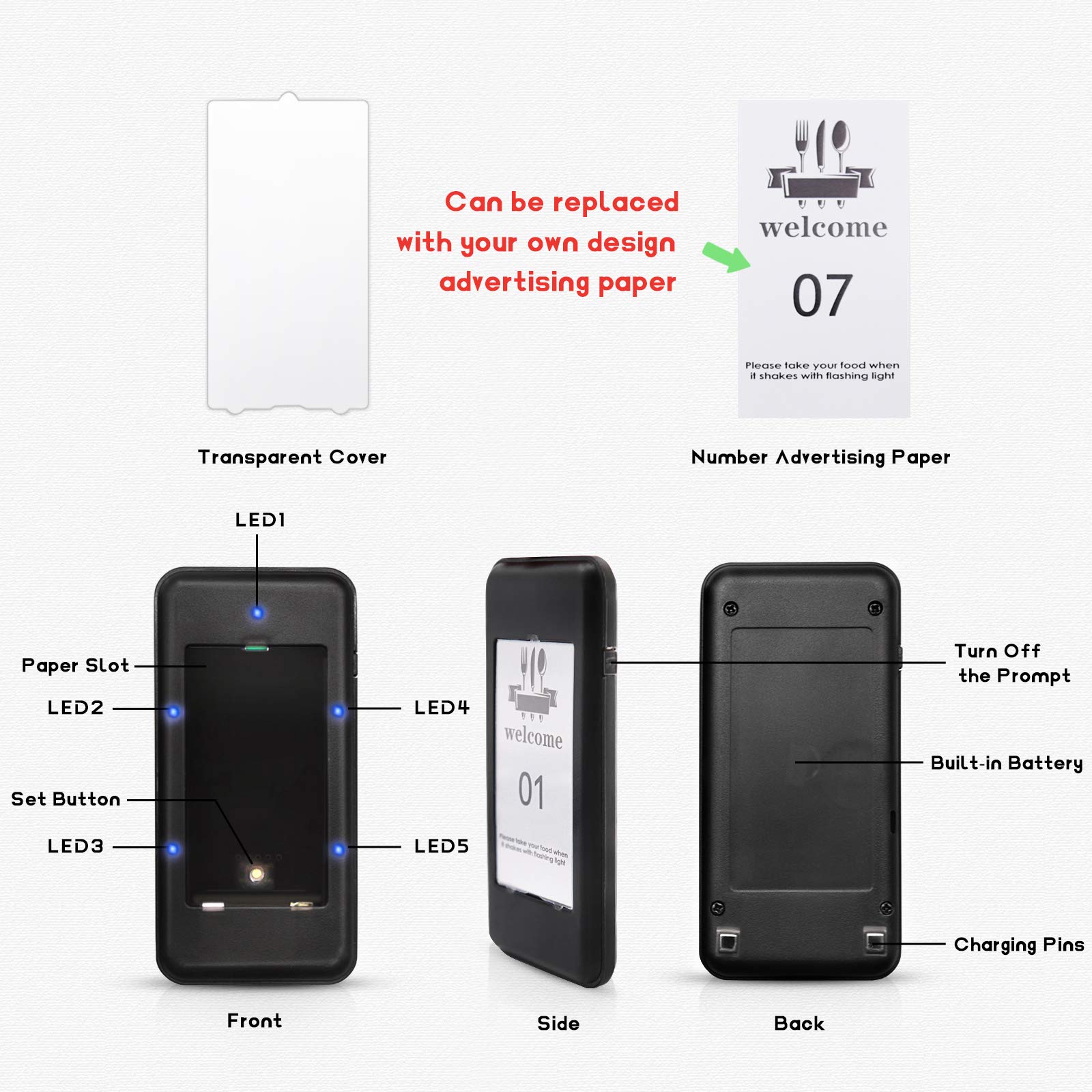 CallToU Social Distancing Keeping Pagers for Restaurants