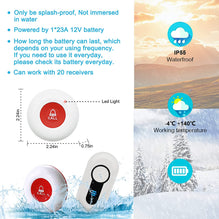CallToU Caregiver Pager Call Button Wireless Waterproof Vibration Nurse Calling Alert System CallToU