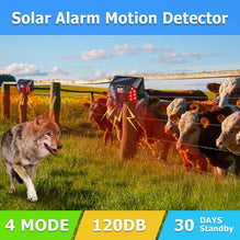 CallTou Solar Outdoor Motion Sensor Alarm 129db Sound Security Siren IP67 Waterproof and 4 Mode for Home,Farm,Barn,Villa,Yard(2 Pack) CallToU