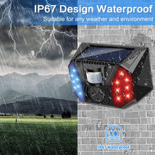 CallTou Solar Outdoor Motion Sensor Alarm 129db Sound Security Siren IP67 Waterproof and 4 Mode for Home,Farm,Barn,Villa,Yard(2 Pack) CallToU