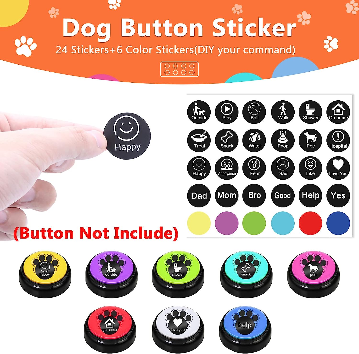 CallToU Dog Button Mat for Dog Communication Buttons with Stickers Dog