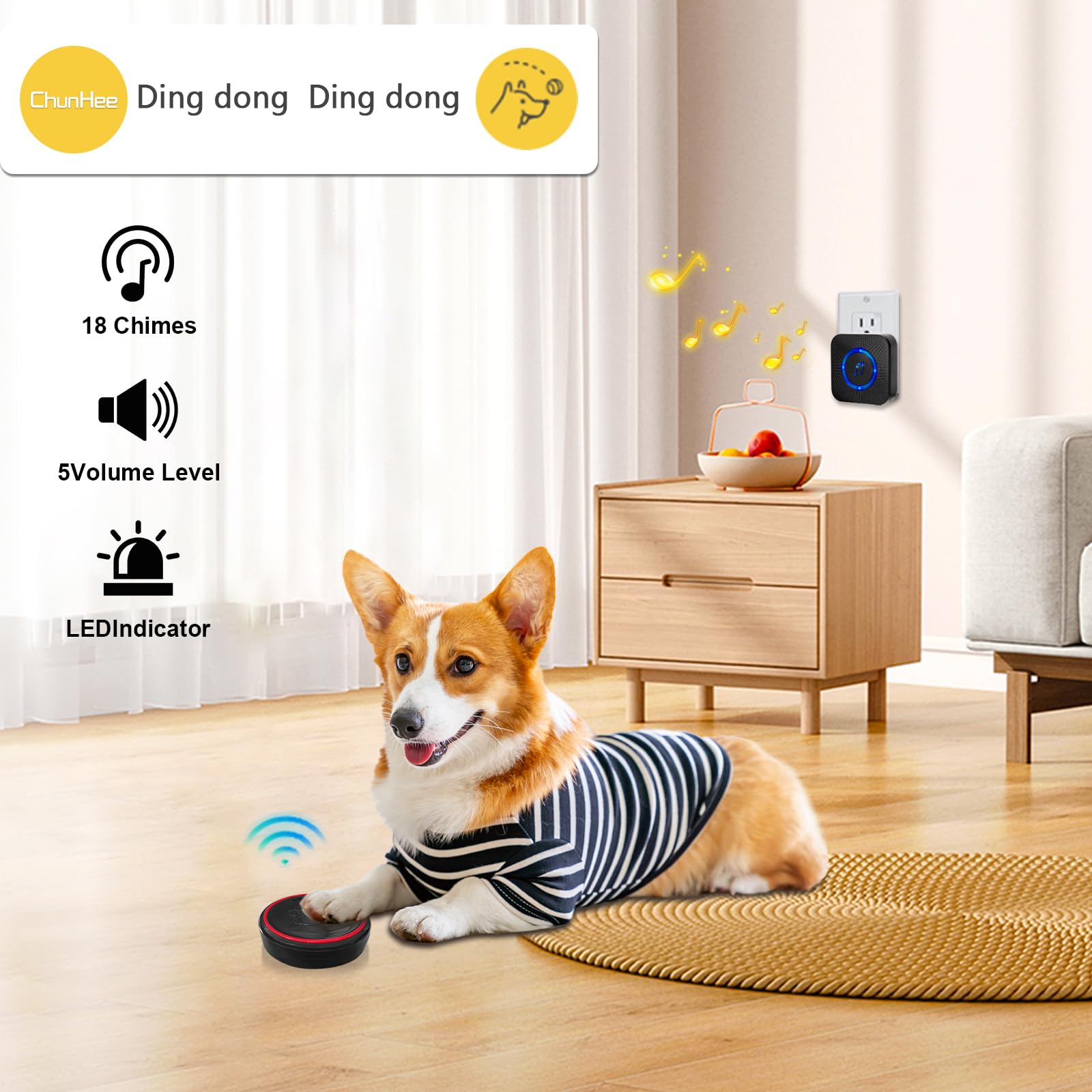 CallToU Dog Doorbells-Dog Door Bell pour l'apprentissage de la