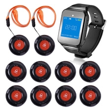 CallToU Caregiver Pager Wireless Smart Call Button Nurse Calling Alert Vibration for Elderly/Patient/Disable at Home 1 Receiver Wrist Pager10 Portable SOS Call Buttons 500+Feet CallToU
