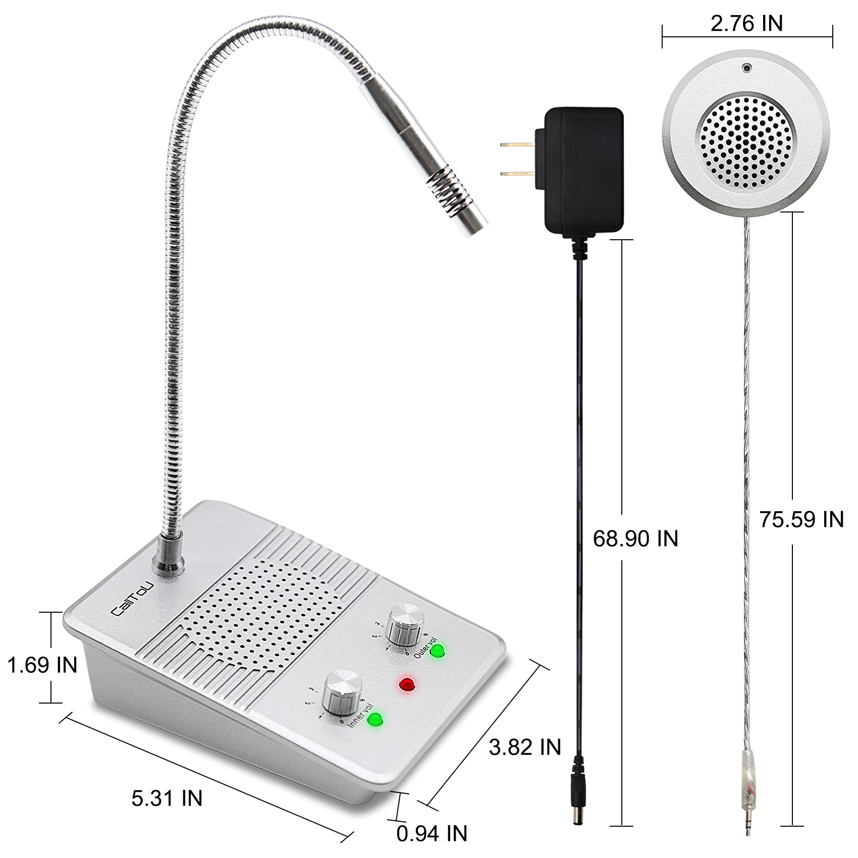 Système d'interphone de haut-parleur de fenêtre de microphone d