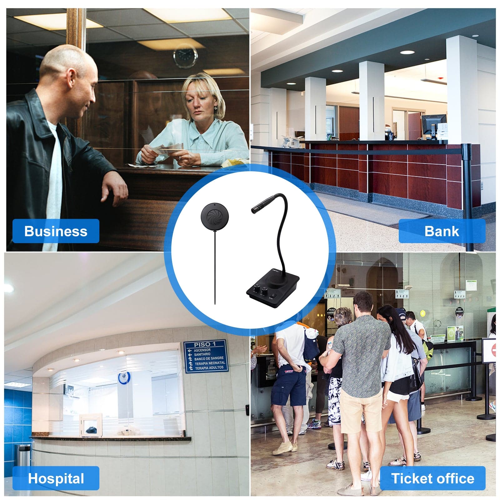 CallToU Dual Way Anti-Interference Intercommunication Microphone Window ...