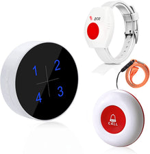 CallToU Caregiver Pager Call Button,Medical Alert System, Nurse Alert System for Home Disabled Elderly Seniors Patient,1 Receiver + 2 SOS Transmitter CallToU
