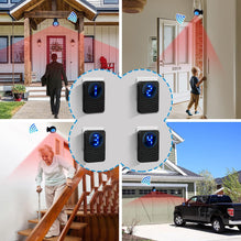 CallToU Door Chime Motion Sensor Wireless Door Chime Motion Detect Alarm Sensor with 500FT Range 55 Chimes 5 Volume Level LED Indicators Door Chime CallToU