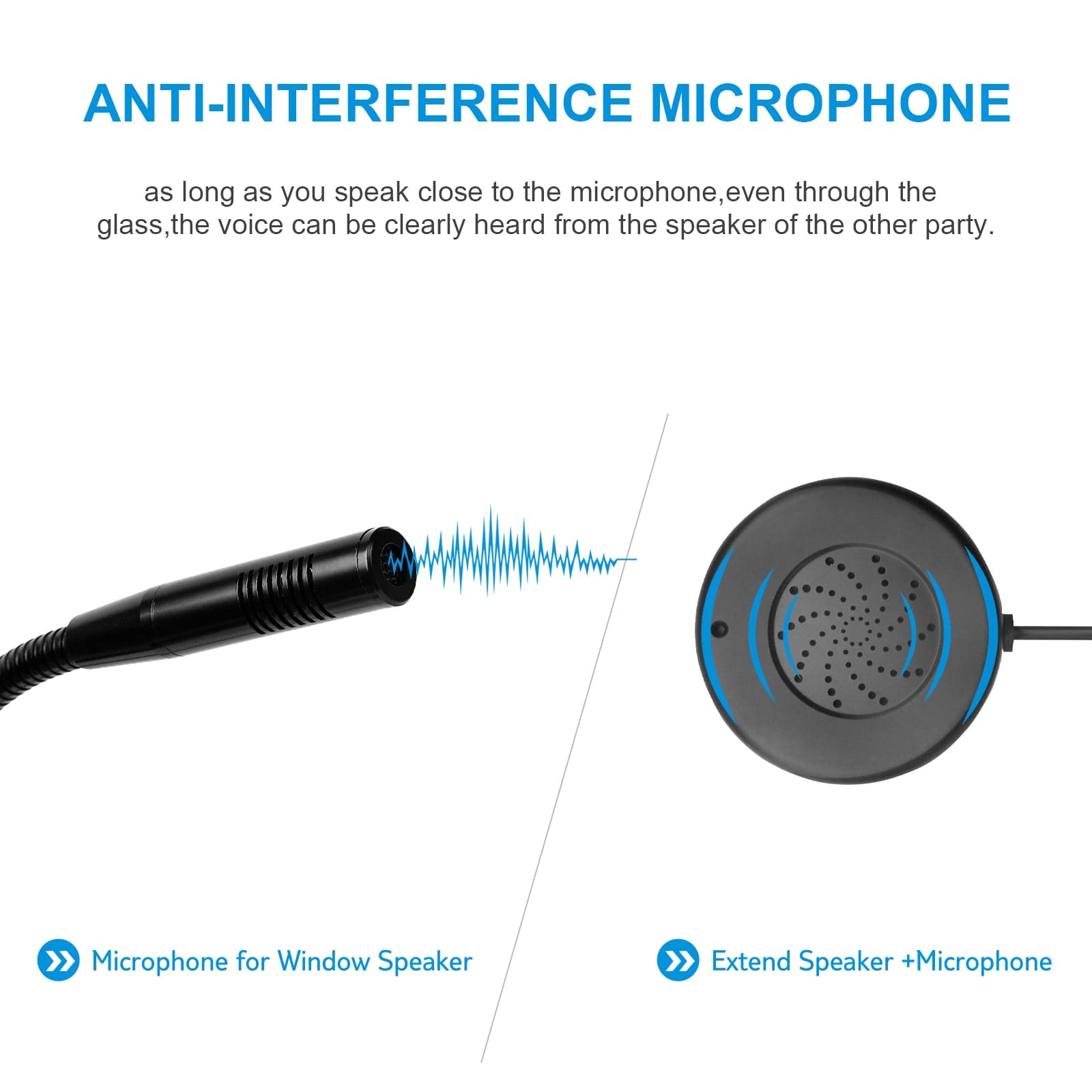 CallToU Dual Way Anti-Interference Intercommunication Microphone Window ...