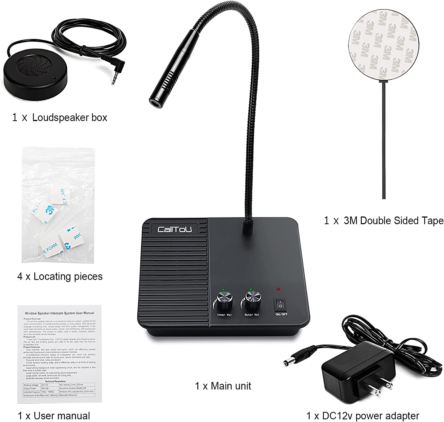 CallToU Window Speaker System Intercoms 2 Way Anti-Interference