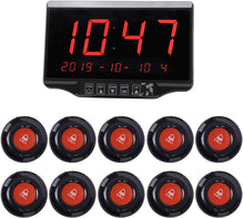 CallToU Wireless Calling System Restaurant Pager Customers Patient Caregiver Alert Paging System for Clinic Hospital Church Office Cafe Shop Smart Nurse Call Button 1 Display Receiver and 10 Call Button CallToU
