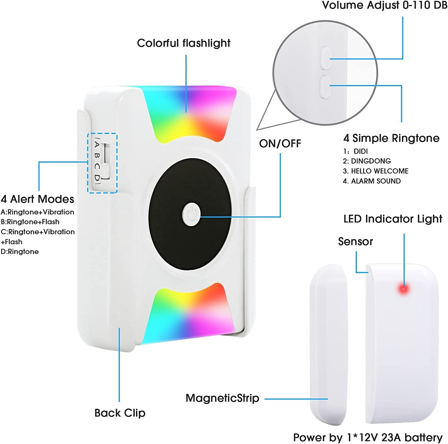 Timbre Inalambrico Timbres De Casa Alarma Para Puerta Sensor Negocio Alerta  NEW 